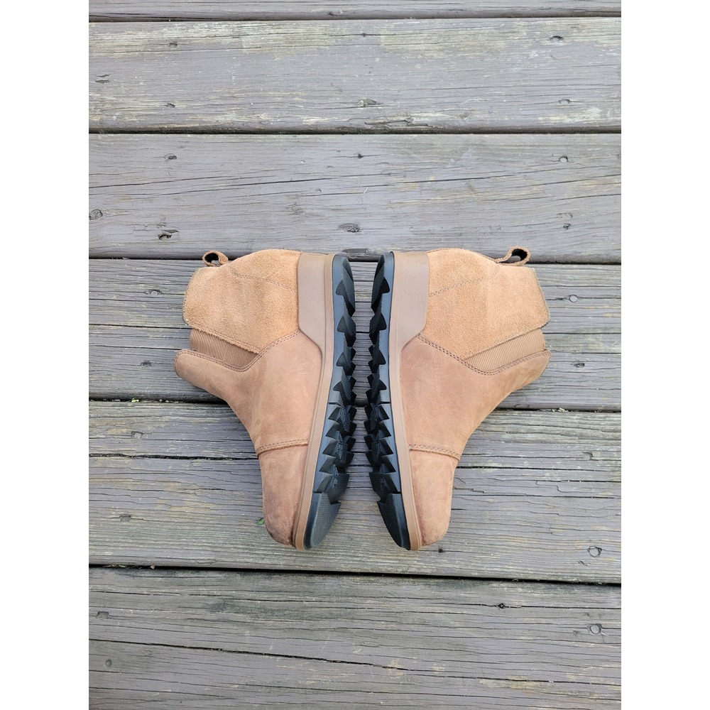 Sorel Evie Chelsea Boots Brown Leather Suede Waterproof Hidden Wedge Size 9 - Picture 4 of 9